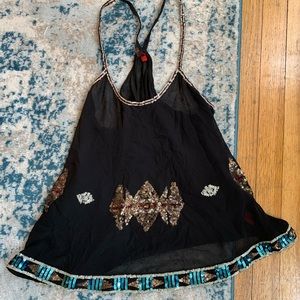 Black sequin tank top